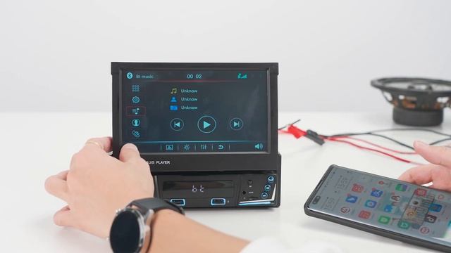 Single 1 DIN Car Stereo 7 inch Retractable Screen MP5 Player FM Radio