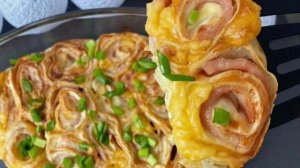 Слойки с ветчиной и сыром, рецепт в описах!
