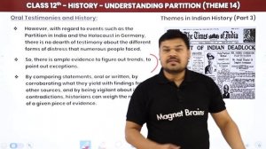 Class 12 History Chapter 14 | Oral Testimonies and History - Understanding Partition (2022-23)