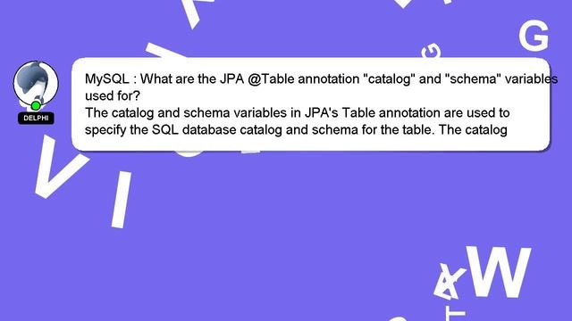 MySQL : What are the JPA @Table annotation "catalog" and "schema" variables used for? смотреть онлайн