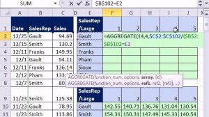 Excel 2010 Magic Trick 667: AGGREGATE Function Array Formula #2 Return 5 Largest Values