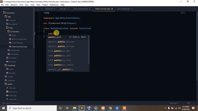 9. Laravel Bangla Tutorial (Controller) #laravel #laravel_6