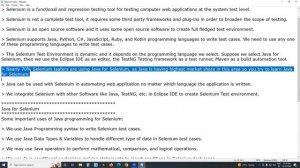 Usage of Programming in Selenium Test Environment