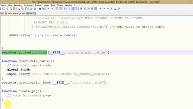 Wordpress Plugin Development tutorial from scratch (Part 10) Wordpress Page on plugin activation