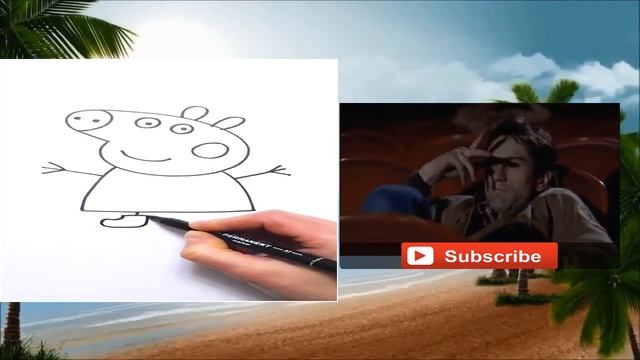 Как нарисовать СВИНКУ ПЕППУ мультик раскраска СВИНКА ПЕППА для детей Раскраски малышам (2) смотреть онлайн