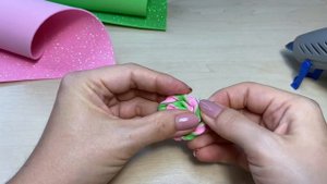 МК Заколки из фоамирана своими руками Глиттерный фоамиран