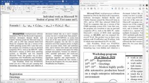 Lab 01 Word 2019: Text, Formulas and Tables.