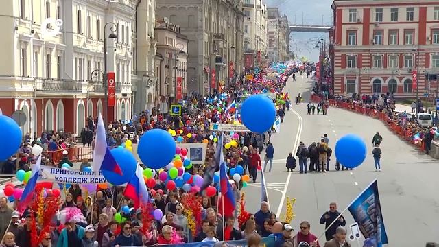 Трансляция, посвященная празднованию Дня весны и труда во Владивостоке.