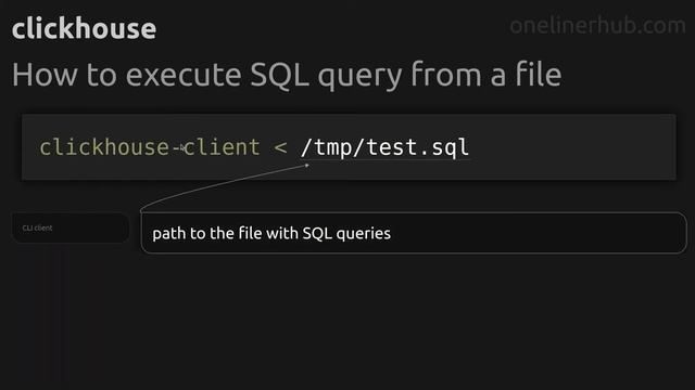 How to execute SQL query from a file #clickhouse смотреть онлайн