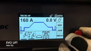 EVO LIFT процесс сварки - WIN TIG AC-DC 180A, WIN TIG DC 220M, DC 250T, DC 350T.