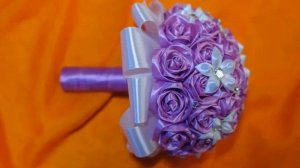 Букет невесты из атласных лент на любой ваш праздник, A bouquet of satin ribbons