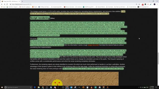 Factorio Friday Facts 276 - Belt Item spacing  Script rendering