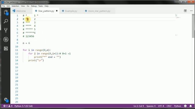 #61 How to print Right Angle Star Pattern in python with detail // Complete Python tutorial(2020)?