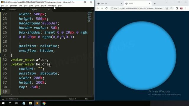 Water Wave Animation Using HTML and CSS | Animation Effects CSS