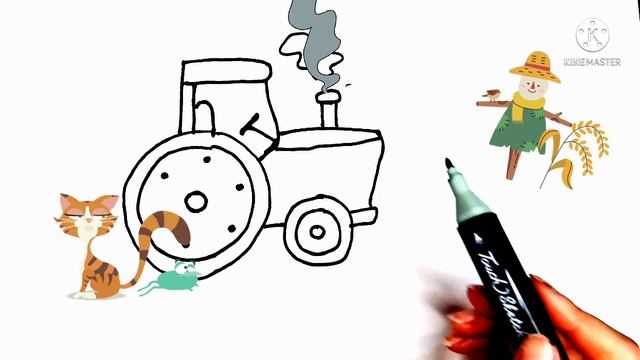 Learn to draw a tractor / учимся рисовать трактор смотреть онлайн