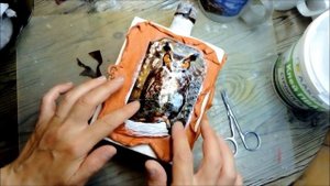 Обьемный декупаж. Бутылка-книга.