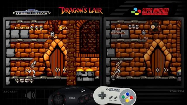 Dragon's Lair | Mega Drive/Genesis & SNES | Comparison - Dual Longplay смотреть онлайн