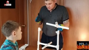 ЧТО МОЖНО СДЕЛАТЬ ИЗ ПЛАСТИКОВОЙ ТРУБЫ!!! ДЕЛАЮ ТАБУРЕТ С СЫНОМ ИЗ ПВХ ТРУБЫ!!!