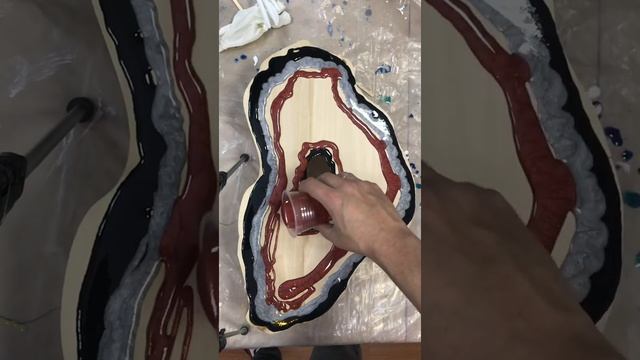 Создаю имитацию среза камня эпоксидной смолой, весь процесс
