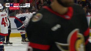 Artyom Zub blocks two Ovechkin's shots and gets injured (18 oct 2023)