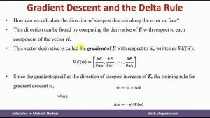 1. Gradient Descent | Delta Rule | Delta Rule Derivation Nonlinearly Separable Data by Mahesh Hudda