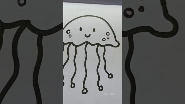 Jellyfish Drawing - Easy Drawing videos for Kids Toddlers Preschoolers