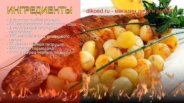 Как приготовить Дорадо дикий пошаговый рецепт - Дорадо запечённая с молодым картофелем за 100 минут
