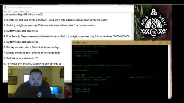Using HP Switch port-security смотреть онлайн