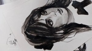 РИСУЮ портрет девушки ТУШЬЮ