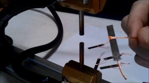 Контактная микросварка. Приварка медных проводов ПЩ1 и ПЩ4 к термобиметаллу 0.5мм