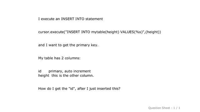 MySQL : How do I get the "id" after INSERT into MySQL database with Python? смотреть онлайн