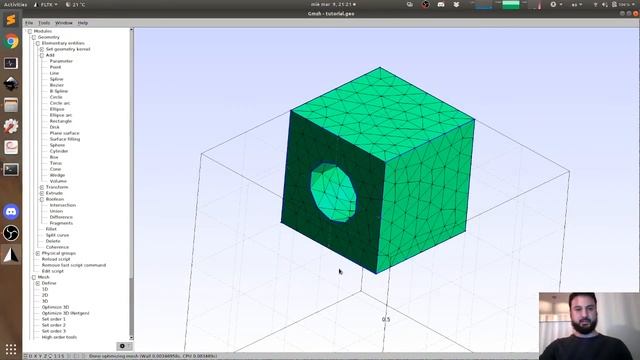 Constructive solid geometry and simple tetrahedral meshing in gmsh