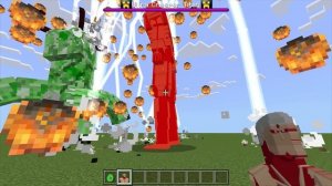 Ultra Creeper Titan VS Attack On Titan ADDON in Minecraft PE