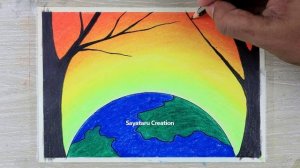 How to draw environment day poster, Save tree save earth drawing