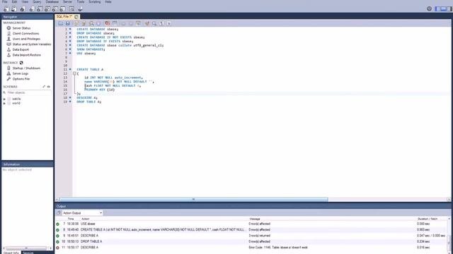 Работа с таблицами в MySQL