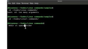 Linux Bash cd too many arguments fix