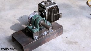 Making a Simple Compressed Air Engine using Air Compressor - DIY Machine Idea