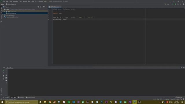 Convert a JSON Object into a Python Object - PyCharm Python - Tutorial #11