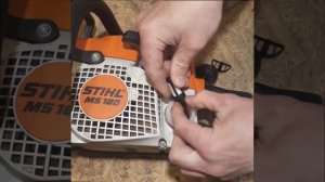 STIHL MS 180 Замена топливного и воздушного фильтра. Fuel and air filter replacement.