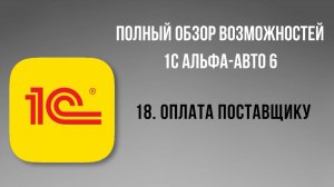 Полный обзор 1С Альфа-Авто 6. 18- Оплата поставщику