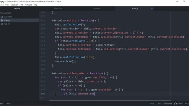 Canvas Tetris Game in JavaScript With Source Code| CodingWithRohani