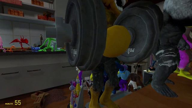 Spartan Kicking All Nightmare Garten Of Banban 11 -12, Cursed Rainbow Friends, Huggy in Garry's Mod смотреть онлайн