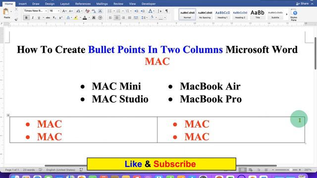 How To Create Bullet Points In Two Columns Microsoft Word MAC смотреть онлайн