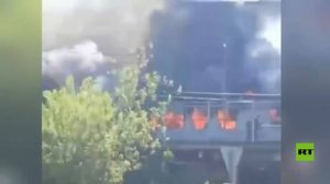 اندلاع حريق في قطار بضواحي موسكو