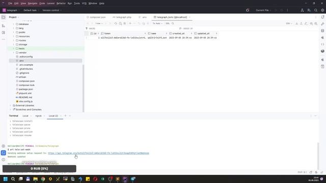 Работа Telegram Bot на Laravel с использованием DefStudio Telegraph