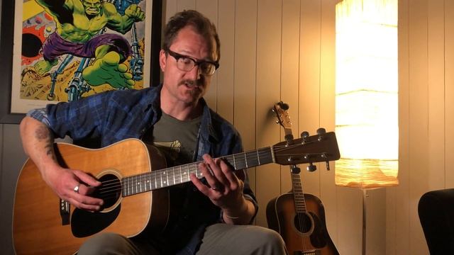 G Blues Shuffle acoustic guitar lesson смотреть онлайн