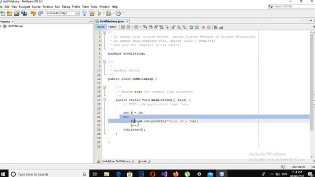 10 - How to use do-while loop in java netbeans