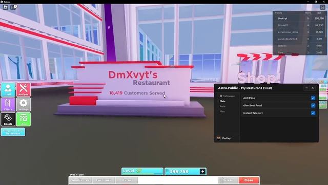 ? НОВЫЙ СКРИПТ на АВТО-ФАРМ ДЕНЕГ My Restaurant! в Roblox! | МНОГО ПОСЕТИТЕЛЕЙ и МНОГОЕ ДРУГОЕ! ? смотреть онлайн