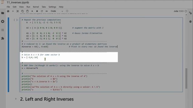 11 The Inverse of a Matrix