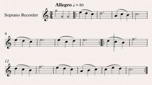 Ф.Шуберт Вальс - видеоминусовка с нотами для блокфлейты, темп 80